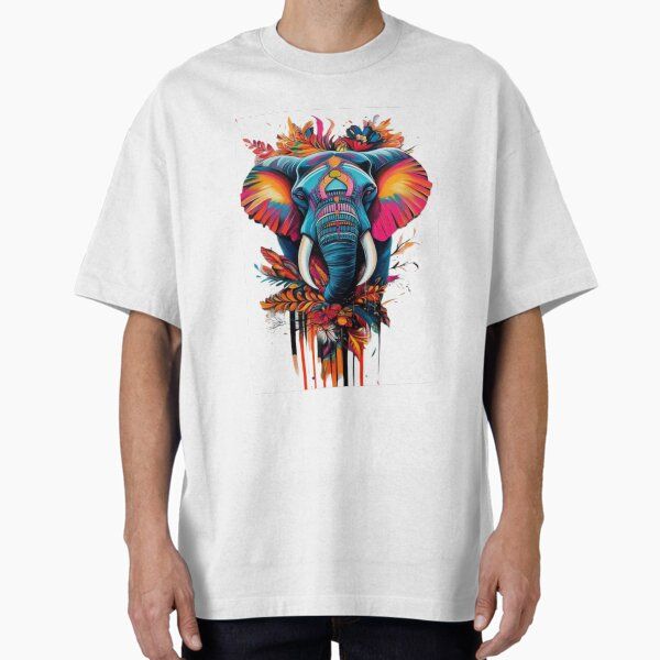 Vibrant Psychedelic Elephant - Colorful Boho Pop Art — graphic tee