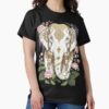 Sacred White Elephant - Oriental Gold Mandala with Peony Sakura Lotus Wisteria and Ginkgo — graphic tee