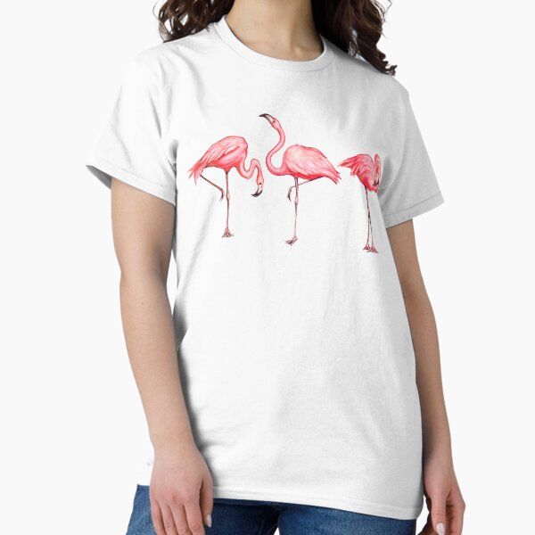 Flamingo Pattern - Black — graphic tee