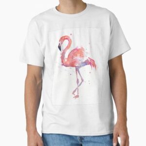 Pink Flamingo Watercolor Illustration — graphic tee