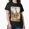 Giraffe Riding Bike Wild West Western UFO Animal Lover — graphic tee