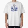 Blue Watercolor Giraffe Among Flowers — graphic tee