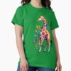Vibrant Colorful Watercolor Giraffe Art Print — graphic tee