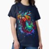 Rainbow Peacock Mantis Shrimp Blue Splash — graphic tee
